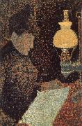 Paul Signac The woman Reading oil